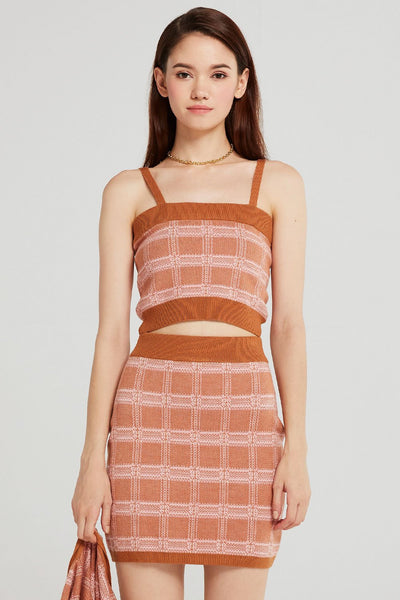 storets.com Sophia Grid Check Knit 3-Piece Set