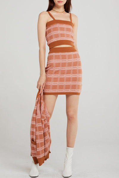 storets.com Sophia Grid Check Knit 3-Piece Set