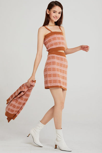 storets.com Sophia Grid Check Knit 3-Piece Set