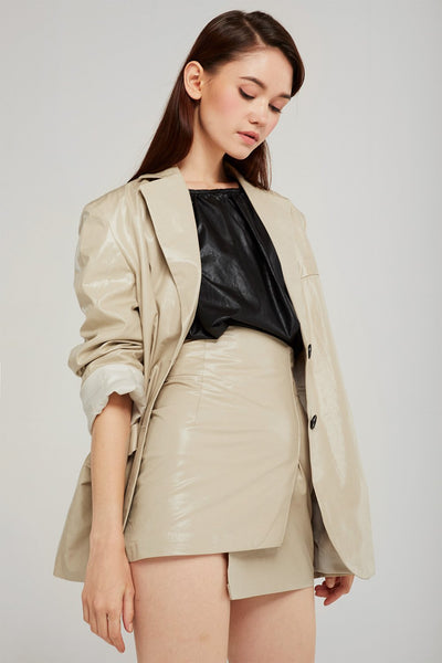 Sadie Shine Coated Oversized Jacket