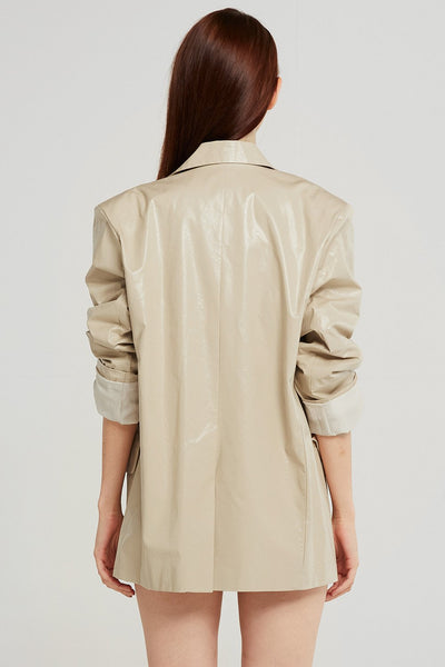 Sadie Shine Coated Oversized Jacket