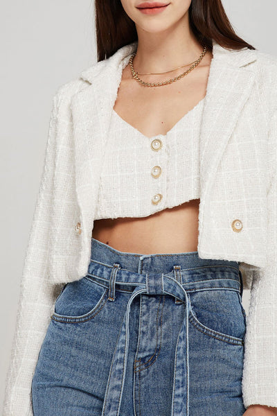 storets.com Hadley Boucle Crop Top And Jacket Set