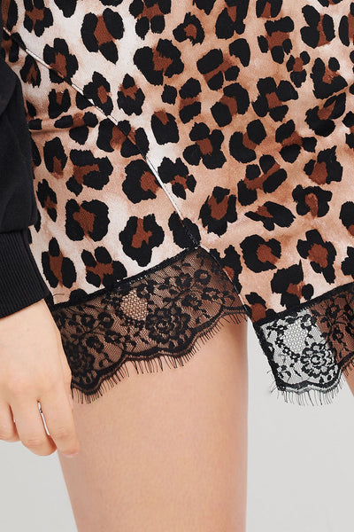 Hanna Leopard Lace Skirt