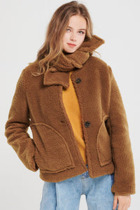 Perry Fuzzy Jacket With Muffler