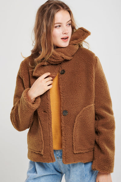 Perry Fuzzy Jacket With Muffler