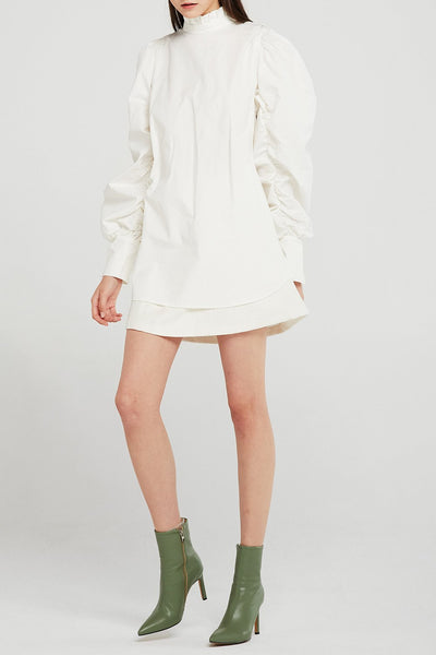 storets.com Norah Shirred Sleeve Mini Dress