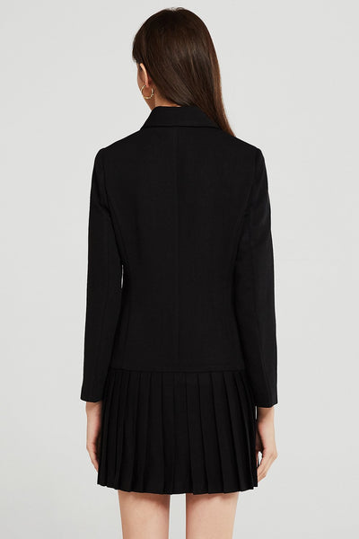 Alexa Pleated Hem Blazer Dress w/Belt