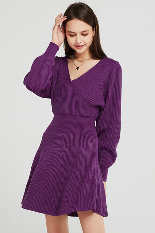 Taylor Ribbed Knit Surplice Dress