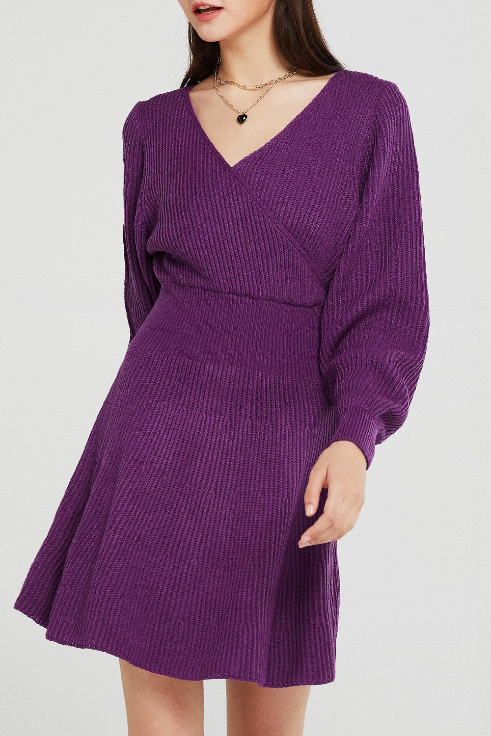 Taylor Ribbed Knit Surplice Dress