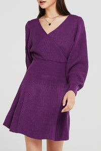 Taylor Ribbed Knit Surplice Dress