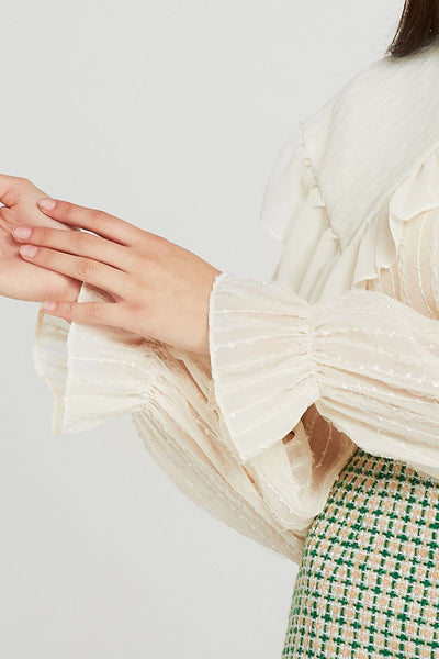 Claire Ruffled Puritan Collar Blouse