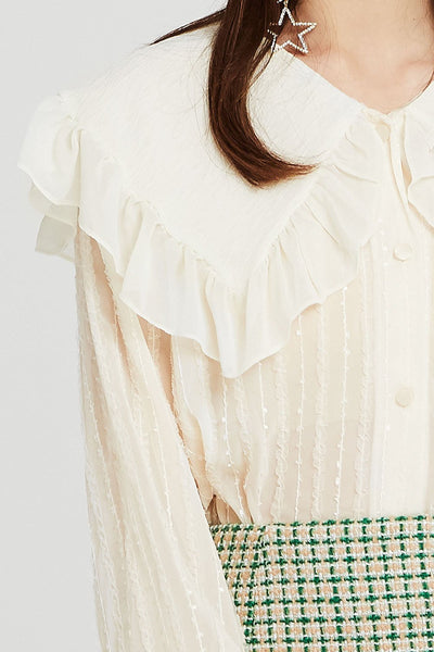 Claire Ruffled Puritan Collar Blouse