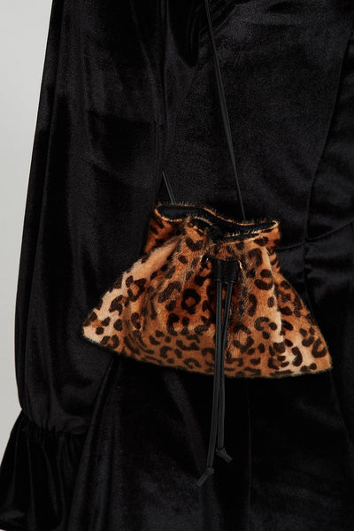 Leopard Drawstring Mini Bag