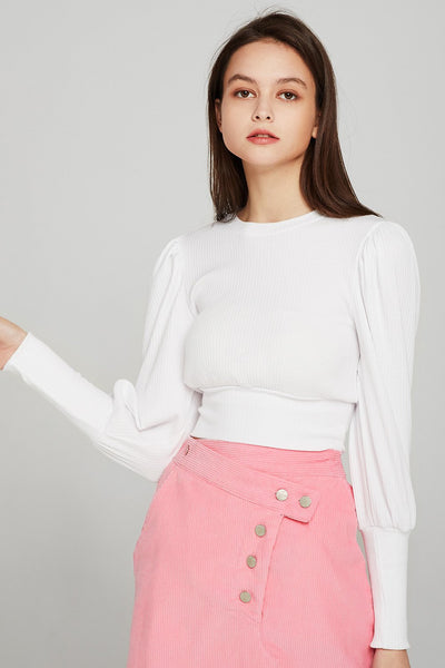 storets.com Abby Puff Sleeve Rib Top