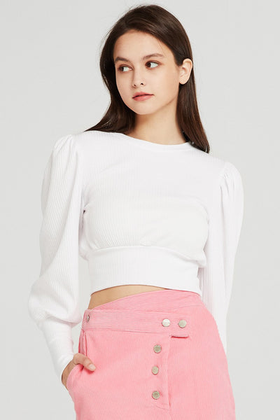 storets.com Abby Puff Sleeve Rib Top