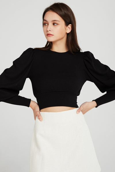 storets.com Abby Puff Sleeve Rib Top