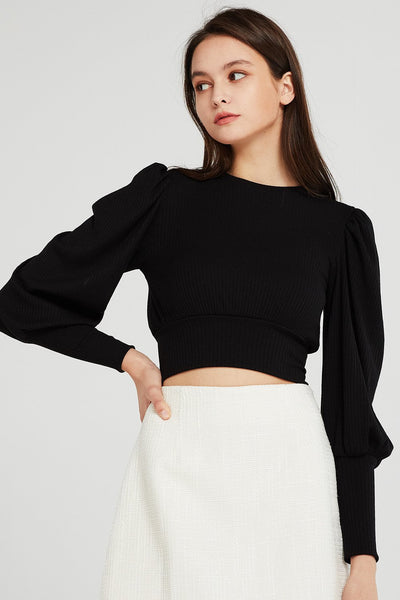 storets.com Abby Puff Sleeve Rib Top