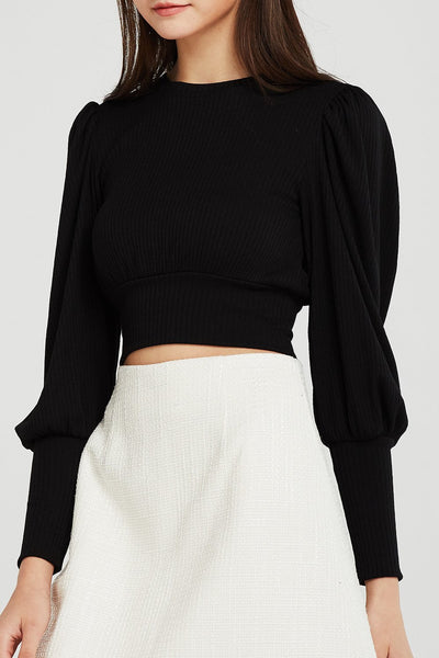 storets.com Abby Puff Sleeve Rib Top