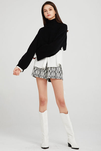 storets.com Skyler Cropped Knit Turtleneck Sweater