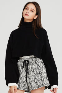 storets.com Skyler Cropped Knit Turtleneck Sweater