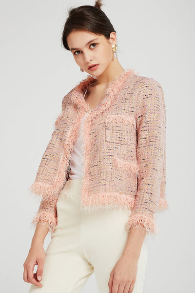 Gemma Tweed Fringe Jacket