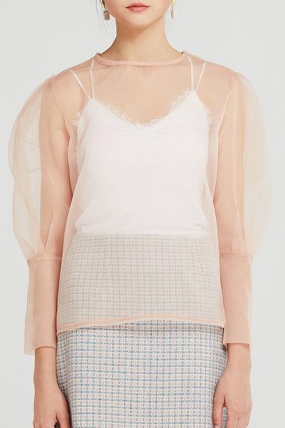 storets.com Cora Volume Sleeve Organza Blouse