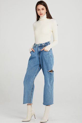 storets.com Serena Side Cut-out Mom Jeans