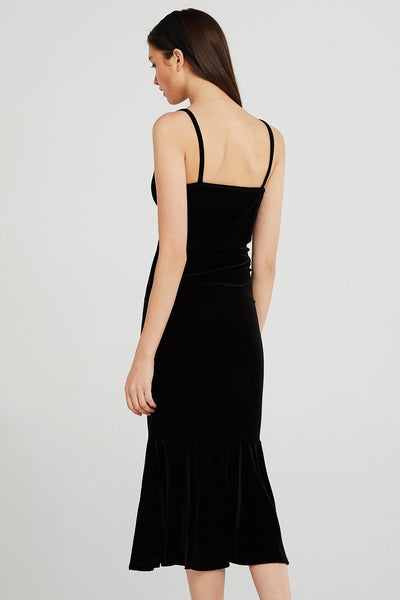 Quinn Lace Trim Velvet Cami Dress