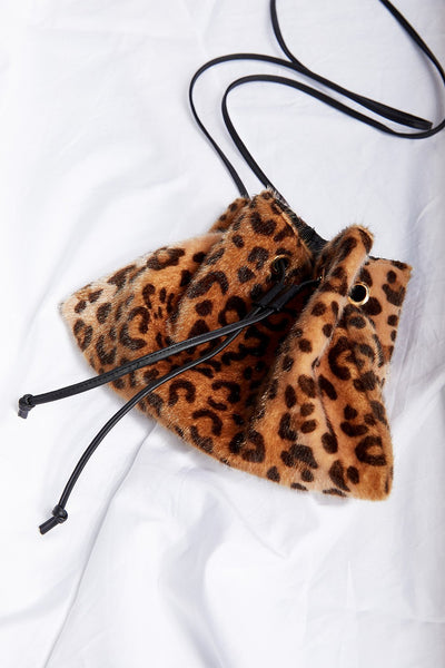 Leopard Drawstring Mini Bag