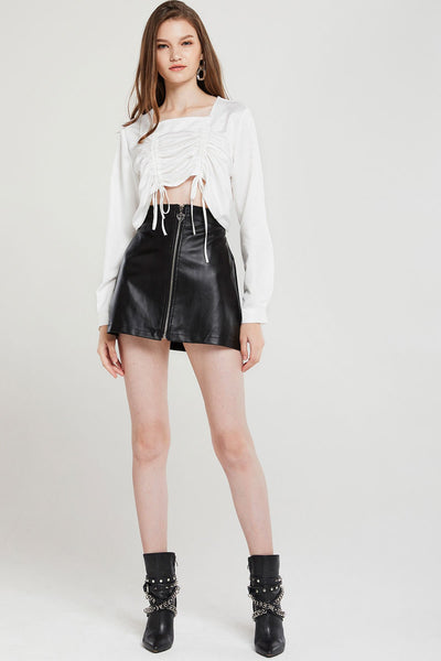 Susanna Zippered Pleather Skirt