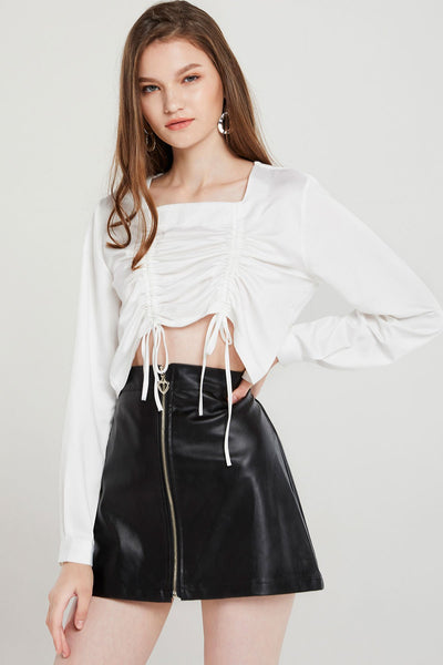 Susanna Zippered Pleather Skirt