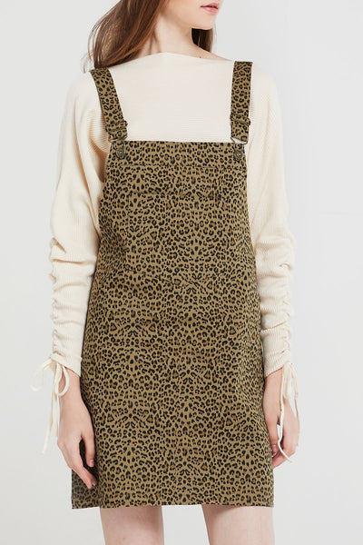 Renee Leopard Overalls Dress