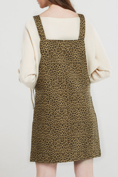 Renee Leopard Overalls Dress