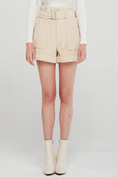 Annie Belted Cord Shorts