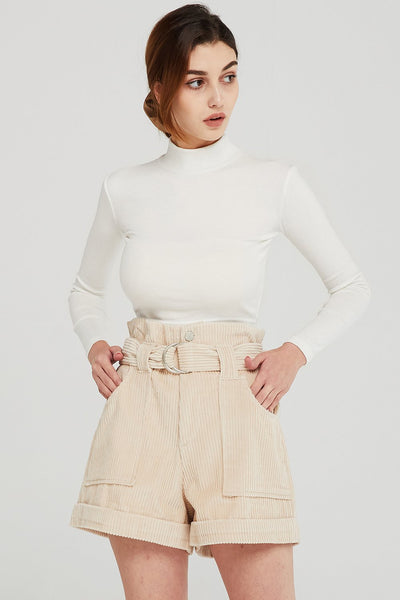 Annie Belted Cord Shorts