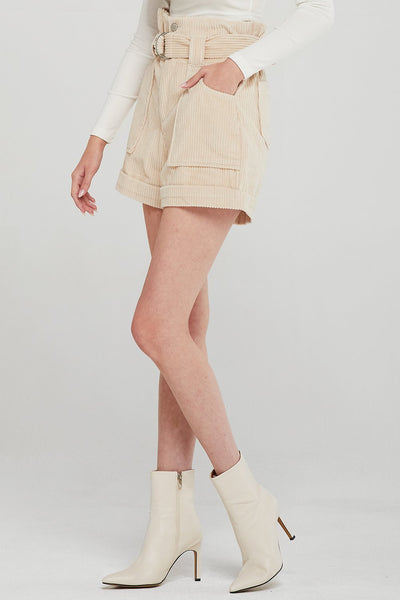 Annie Belted Cord Shorts