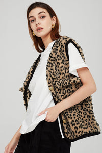 Ruby Borg Vest in Leopard