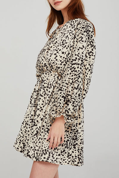 Audrey Brush Dotted Print Dress