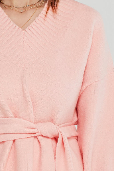 Finley Belted Long Knit Pullover