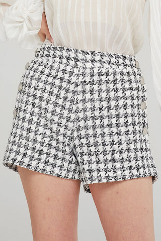 Dylan Houndstooth Tweed Shorts