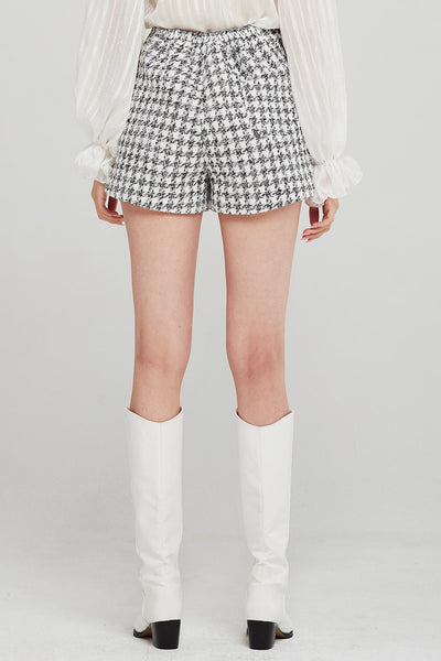 Dylan Houndstooth Tweed Shorts