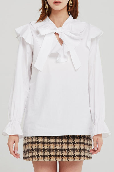 Brianna Tie Neck Ruffle Blouse