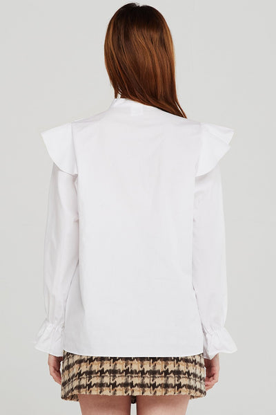 Brianna Tie Neck Ruffle Blouse