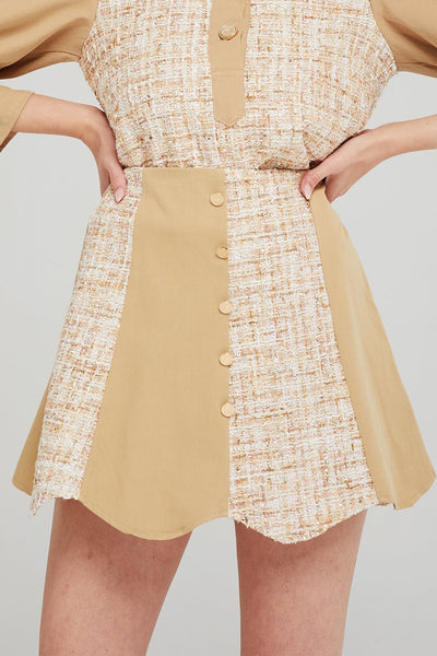 Alexa Tweed Spliced Skort