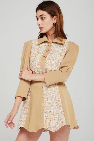 Alexa Tweed Spliced Blouse