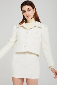 Sofia Wide Collar Tweed Jacket