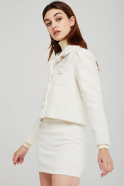 Sofia Wide Collar Tweed Jacket