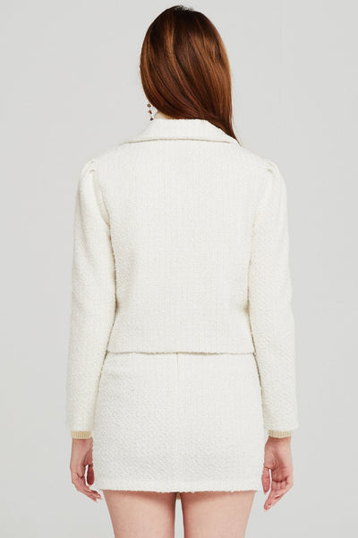 Sofia Wide Collar Tweed Jacket