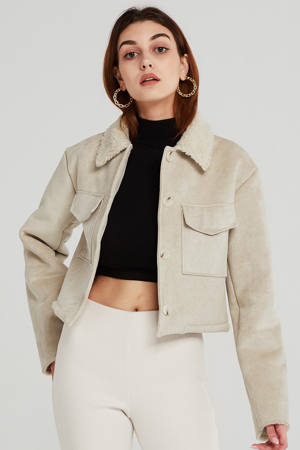 Vanessa Cropped Shearling Jacket