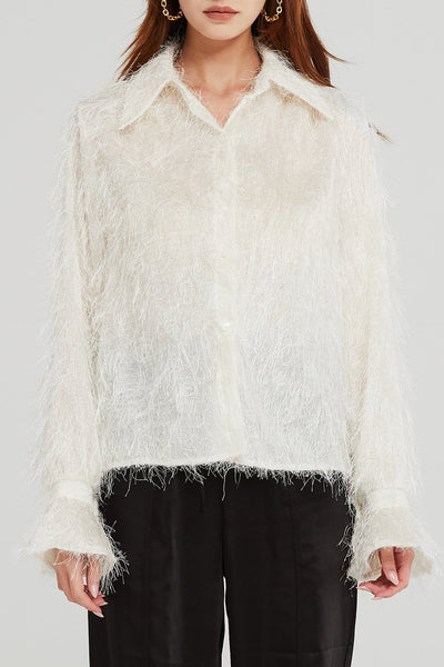 Kaitlyn Fuzzy Fringe Blouse